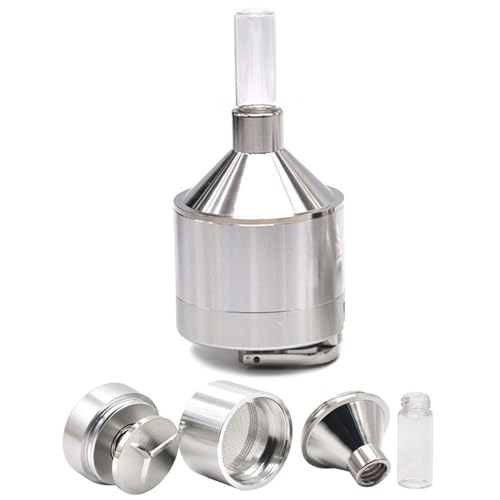 Hand-Cranked Aluminium Grinder with Glass Container - Manual Kitchen Tool for Coarse Spice Grinding