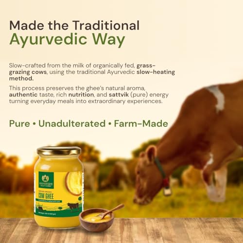 Image of Maharishi Ayurveda Organic Certified Cow Ghee | Traditionally Slow-Crafted from Grass-Fed Cow's Milk | Supports Digestion, Immunity & Daily Nourishment | 500 ml (Glass Jar)