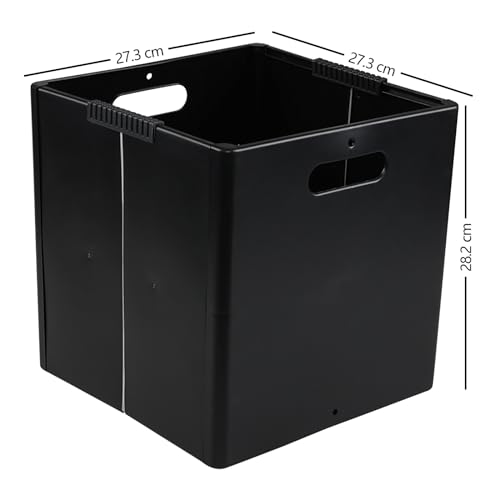 Dehouse 4 Pack Plastic Collapsible Storage Cube Boxes with Handle, Foldable Square Storage Unit Box, Black - Image 2