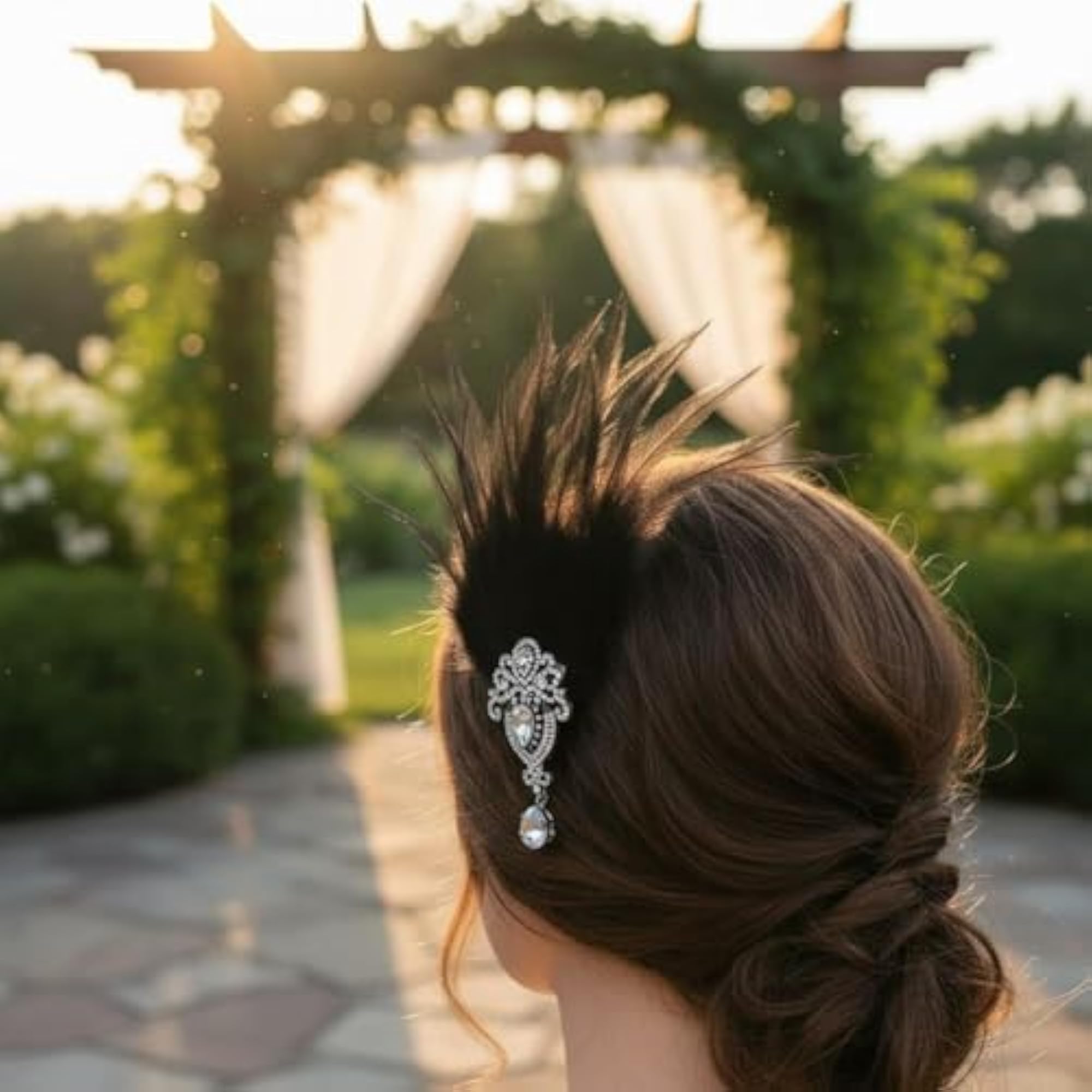 Handmade Vintage Bridal Feather Clip, Elegant Design