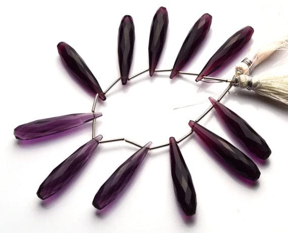 Briolettes hydro quartz améthyste 7x35mm de qualité supérieure pour bijoux fins