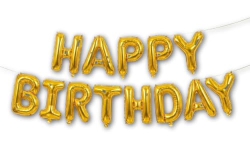 لافتة حفلات - لافتة بالونات من الرقائق المعدنية بتصميم عبارة Happy Birthday and Happy New Year، مجموعة تزيين الحفلات باللون الاحمر والازرق والفضي والذهبي الوردي (موديل 1)