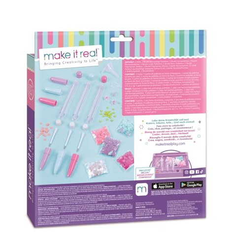 Make It Real DIY Floaty Pens Kit - Create 3 Sparkly, Customizable Pens with Glitter & Charms - Fun Craft for Tweens, Girls & Kids Ages 8+ -Mess-Free Creative Activity Great Gift for Artistic Kids