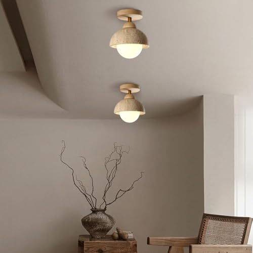 Lámpara de techo de estilo wabi sabi semiempotrada para dormitorio y salón 7