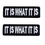 It is What It is Patches, 2Pcs Minimalist Philosophical Embroidered Sewing Iron on Patch Badge for Backpacks Hats Clothes Jacket Jeans Shoes