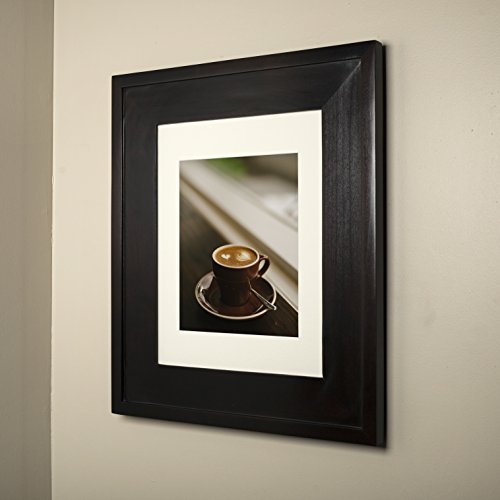 Image of 14x18 Concealed Picture Frame Medicine Cabinet Without Mirror for Bathroom, Recessed in The Wall, Made in North America, Real Wood, NO MDF, Adjustable Shelves, Coffee Bean