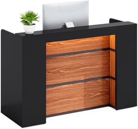 Amazon.com: Tribesigns Modern Reception Desk with LED Lights, 63 Inches ...