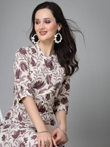 Image of Stylum Women's Floral Printed Rayon A-Line Kurta