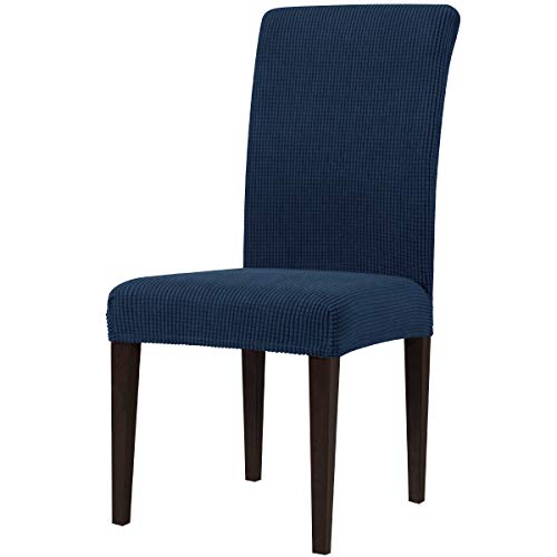 subrtex Dining Room Chair Slipcovers Sets Stretch Furniture Protector Covers for Armchair Removable Washable Elastic Parsons Seat Case for Restaurant Hotel Ceremony(2,Navy)