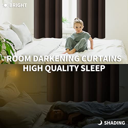 Bgment Blackout Curtains For Living Room - Grommet Thermal Insulated Room Darkening Curtains For Bedroom, 2 Panels Of 42 X 63 Inch, Brown #TOP2