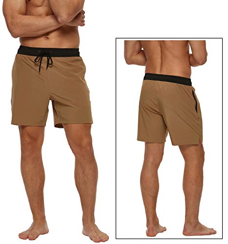 Image of Tyhengta Men's Swim Trunks Quick Dry Beach Shorts with Zipper Pockets and Mesh Lining
