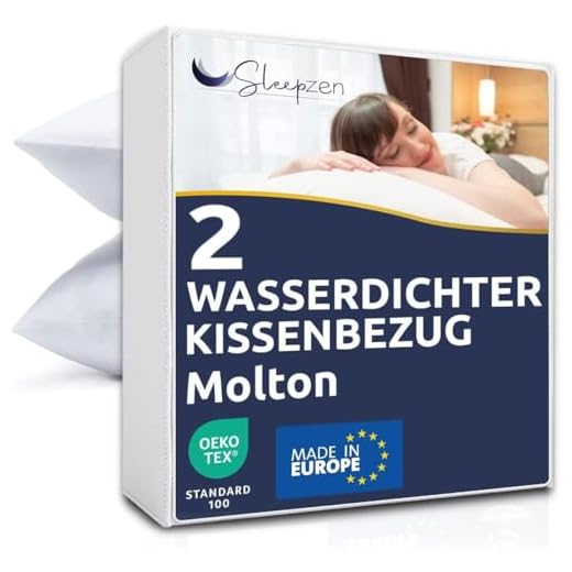 SLEEPZEN ⭐ Wasserdichter Kissenbezug 80x80 cm -2 Stück - Kissenschoner Set - 100% Baumwolle Bi-Ome Molton, Kissenbezug - Reißverschluss - Antimilben, antibakteriell, schimmelhemmend und hypoallergen