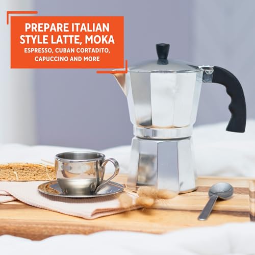 IMUSA 12-Cup Stovetop Espresso Maker, Cast Aluminum Coffee Maker, Cuban Coffee Brewer, Moka Pot Style, Portable Coffee Maker for Home, Camping, or Travel by Imusa - Image 7