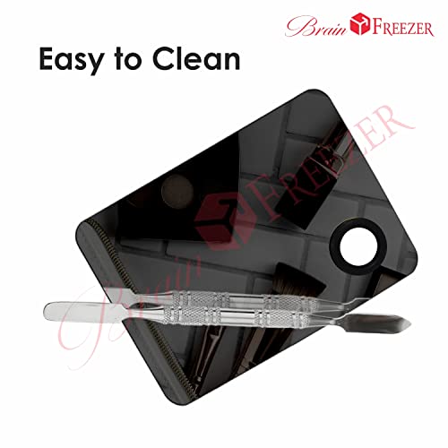 Image of Brain Freezer Cosmetic Shiny Beauty Makeup Palette with Stainless Steel SquareShape Spatula, 100 g (Black)