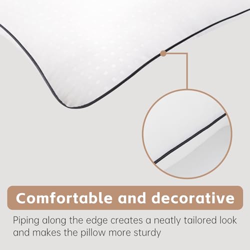 Nctoberows Bed Pillows for Sleeping Standard Size Set of 4, Cooling and Supportive Full Pillows, Hotel Quality with Premium Soft Down Alternative Fill for Back, Stomach or Side Sleepers - Thumbnail 4