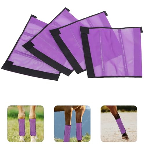 Botas de malla CRAFTHROU moradas con 4 barras de soporte para patas de caballo 8