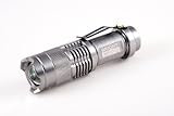 200 Lumen Mini Bonfire, Compact UltraBright Cree LED Flashlight, 1 x AA Battery -graphite silver