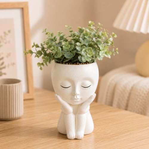 Kudriod Cute Face Planter for Home Decor Unique Flower Pot Gift for Mom