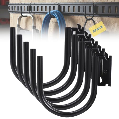 Image of E Track Accessories, 5 Pack 5 Inch Heavy Duty J Hooks for Trailer Storage