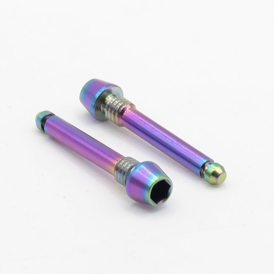 Easybikeparts Titanium Brake Pad Retaining Pin for SRAM DB, Level, Guide, Guide RE, DB8, and Code Brakes (Pack of 2) (Oil Slick)