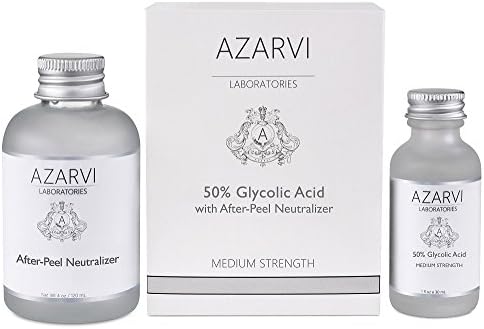 50% Glycolic Acid Peel Including After Peel Neutralizer. Wrinkles, Age Spots, Rough Skin Texture. Medium Strength. Contains Retinol & Vitamin C