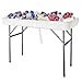 VINGLI 4 Foot Party Ice Cooler Folding Table, Portable Tailgate Camp Fishing Cleaning Table, Plastic with Matching Skirt, Ice Table for Party, BBQ, Camping,Picnic