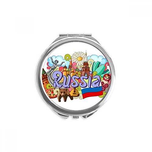 Miroir de poche cathédrale russes rond de maquillage portable pliable de voyage multicolore