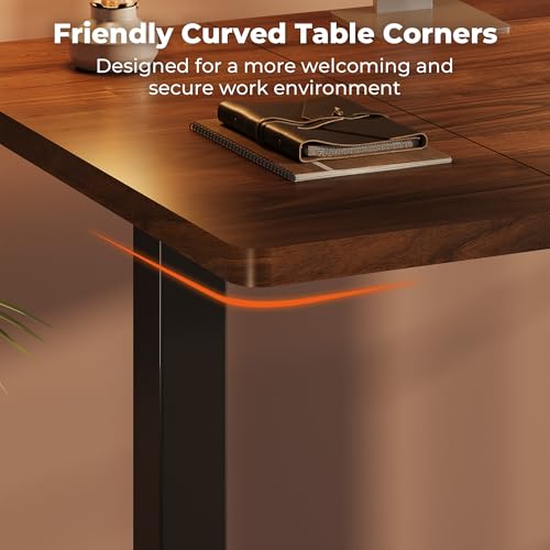 Image of Dual Motor Standing Desk, Large Stand Up Desks, 79x31 Inches Electric Sit Stand Desks, 4 Memory Preset Adjustable Height Computer Table for Home Office with Splice Board (Brown)