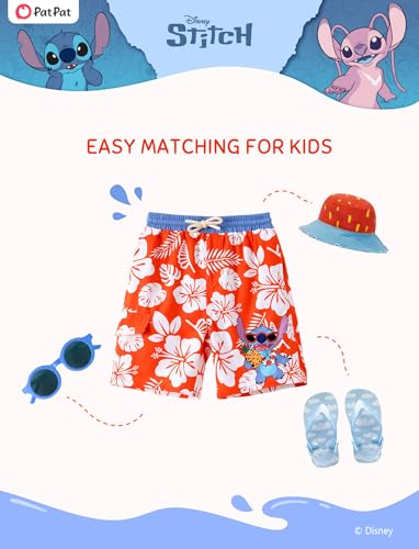 Image of Disney Stitch Spiderman Cars Winnie Toy Story Boy Swim Trunks UPF 50+Swim Shorts Compression Liner & Quick-Dry &Pockets 2-13Y