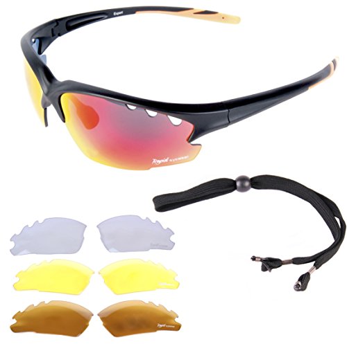 Rapid Eyewear Expert Cycle Multi Lens Sunglasses for Cycling Polarized, Clear & Low