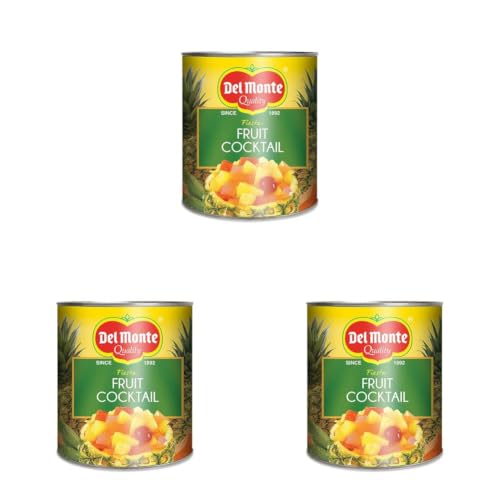 Image of Del Monte Fiesta Fruit Cocktail, 439g | Juicy & Refreshing Mixed Fruits in Can| Pineapple | Papaya | Nata De Coco | Cherries | Assorted | Ready To Eat & Perfect for Desserts Custrads & Ice Creams