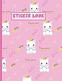 Sticker Book :Cute Unicorn Rainbow Star Heart Blank Sticker Pad: Stickers Album for Collecting Stickers, Gift For Unicorn Lovers, Sticker Book For kids,100 pages 8.5 x 11 k Sketch Pad: Gift
