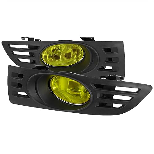 SPEC-D TUNING Yellow Driving Fog Lights + H11 Bulbs Compatible with 2003-2005 Honda Accord 2Dr Coupe L+R Pair Assembly
