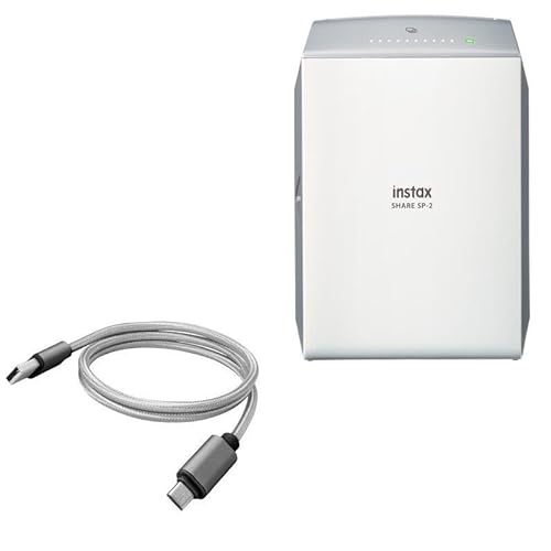 BoxWave Cable Compatible with Fujifilm Instax Share SP-2 - Micro USB DuraCable, Braided Micro USB Charging Cable - Space Grey