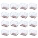 Juego de 16 tazas antideslizantes para patas de silla, PVC transparente, rectangular, para patas de mesa, tapas para pies, protectores de piso para anti arañazos