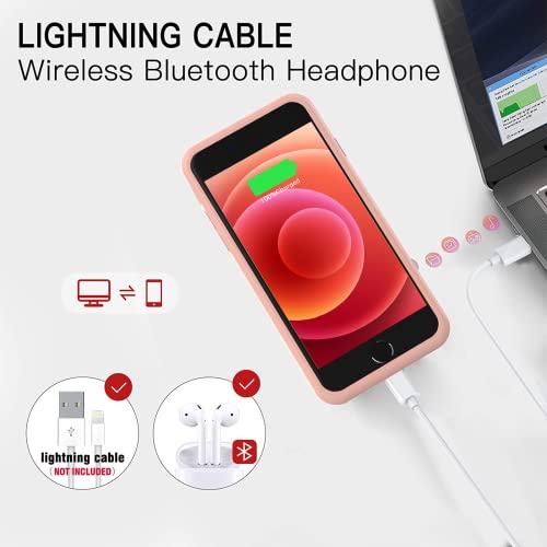 Bopps Battery Case For Iphone 8/7/6S/6/Se/Se 2022, Powerful 6000Mah Ultra Slim Iphone Charging Case 360°Protection Rechargeable Extended Battery Pack Charger Case For Iphone 8/7/6S/6/Se-4.7" Pink #TOP3