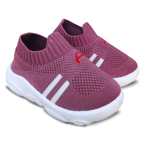 TrendStation:- Kids Knit Slip-on Walking Shoes, Attractive Colour's, Breathable Mesh, Lightweight Comfort Sneakers for Toddlers