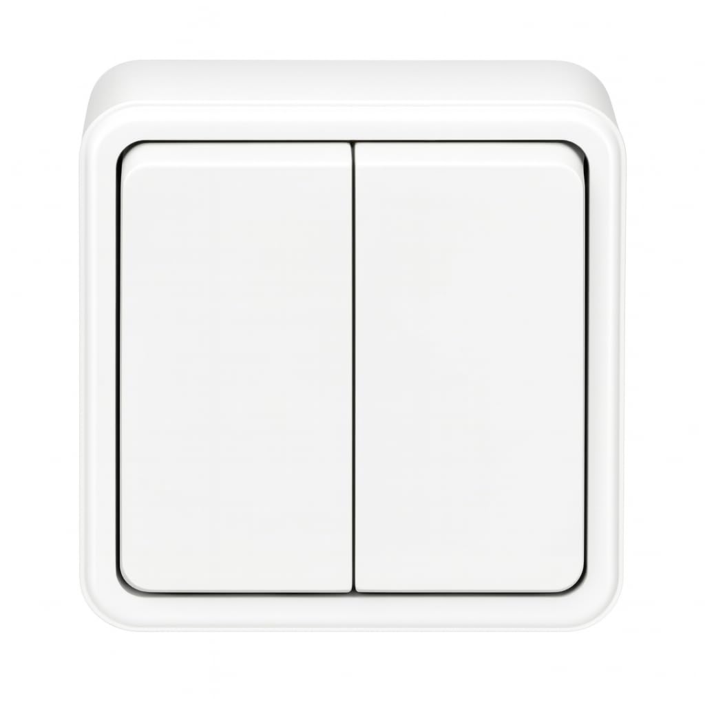 Jandei - Mechanism White Polycarbonate Surface, 10A 250V (Double Switch)