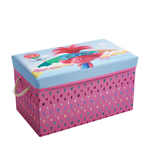 DreamWorks Trolls Collapsible Toy Storage Bench and Ottoman, 14.5