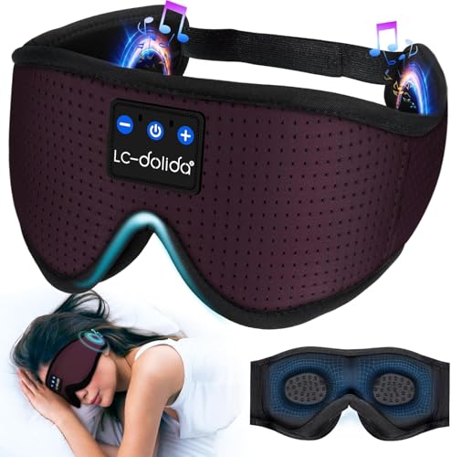 LC-dolida Sleep Headphones, 3D Sleep Mask Bluetooth Wireless, Sle...