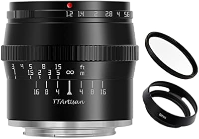 TTArtisan 50mm F1.2 APS-C Manual Focus Large Aperture Fixed Focus Lens Black for Panasonic/Olympus M4/3 Micro 4/3 Micro Four Third MFT Mount GF7 GF8 GF9 GH1 GH2 GM1 GM5 etc.