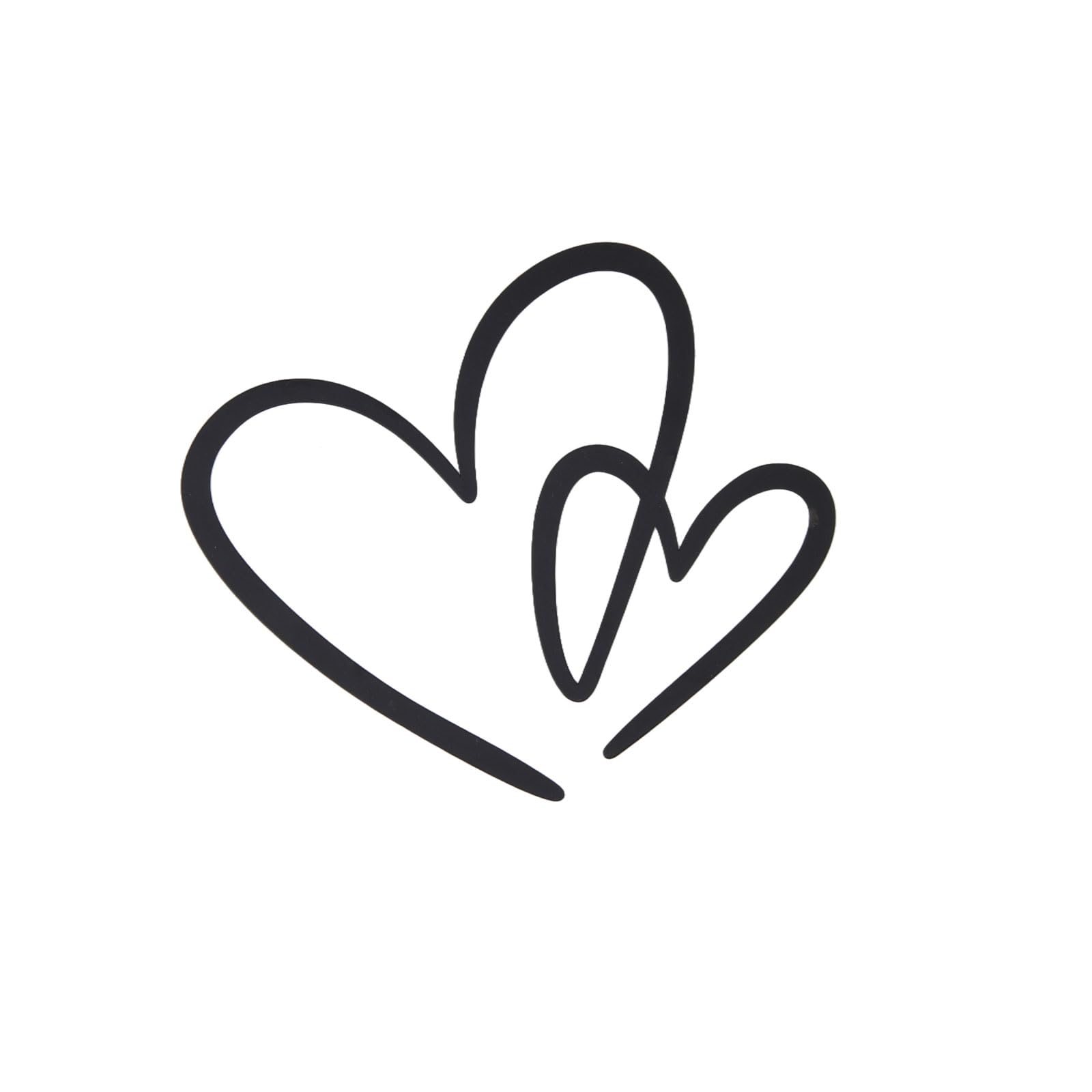 AIM GGKK Modern Black Heart Wall Decor - Sleek Metal Heart Shaped Wall Art Hanging for Living Room