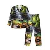 Notre ensemble de pyjama Waterfall Views XXL pour homme est fabriqué à partir d'un tissu mélangé polyester-élasthanne qui est doux, doux pour la peau et sèche rapidement, éliminant ainsi l'étouffement de se détendre à la maison. Le porter vous laissera au frais et à l'aise, permettant aux jeunes de maintenir leur énergie même à la maison.
