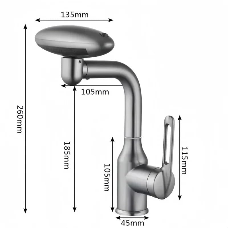 Mitigeur de lavabo cascade résolvant le manque d'espace KLVN - 7