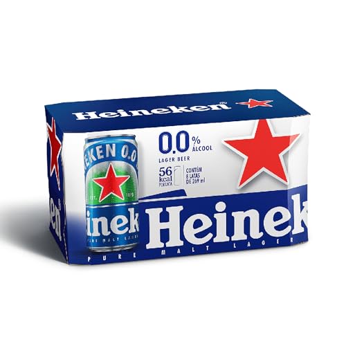 Heineken Cerveja Lager, Sem Alcool Lata 269ml, Pack 8 Unidades