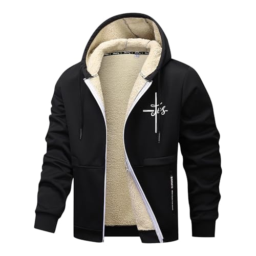 Chaquetas de Abrigo con Cremallera y Forro Polar Grueso para Hombre, Resistentes al, cálidas, con Capucha