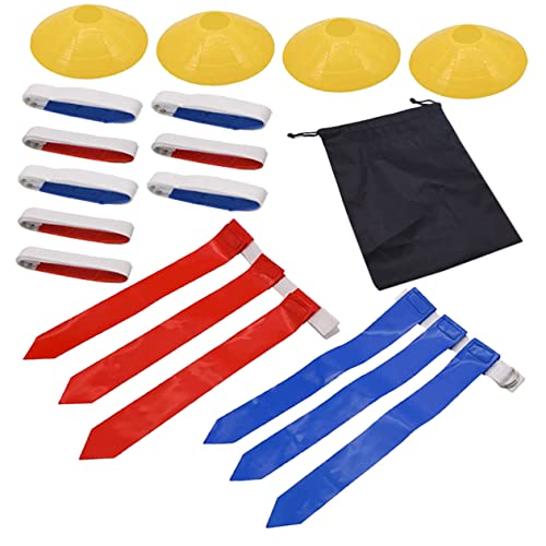 GRIRIW 1Set Multi Use Football Waist Flag Set Belts Flags for Youth Rugby Games Outdoor Training Activities