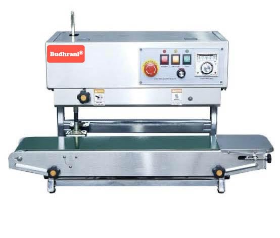 Budhrani By Master Machines Heavy Duty Continuous Vertical With Stand Ss Band Sealer, Automatic Band Sealing Machine, Automatic Packaging Machine - 1 Year Warranty Mm-04