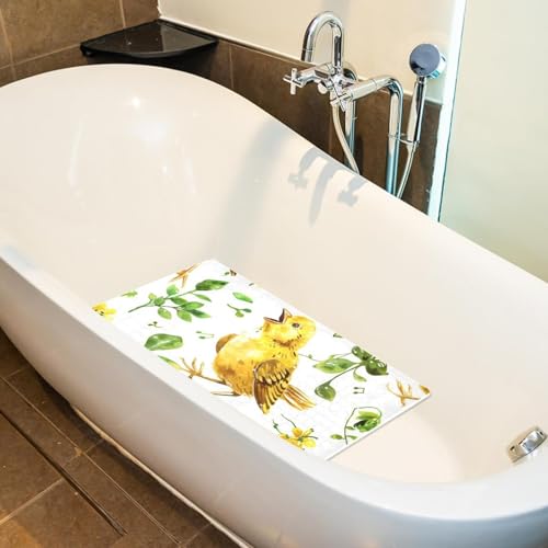 Tapete antideslizante para bañera lavable a máquina alfombra extralarga Singing Chick 6