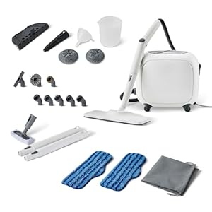 Amazon Basics Multipurpose Steam Cleaner with 22 Accessories, 1.5L tank, 1500W, White